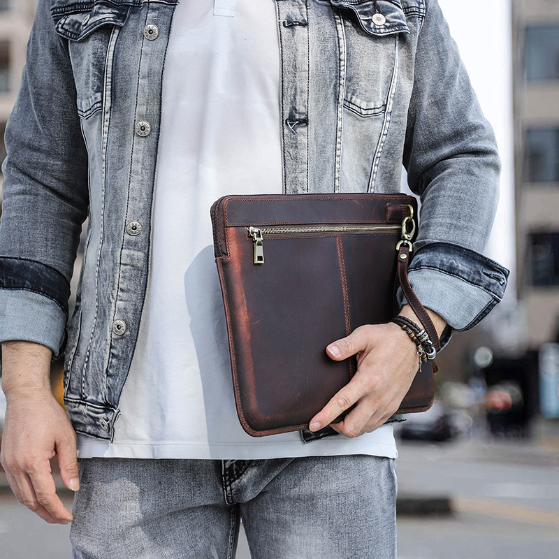 Leather Notebook Zipper Bag